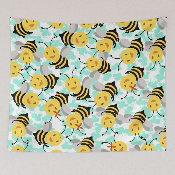 Item preview, Cute Bumble Bee Floral pattern designed and sold by Rajpramanik.