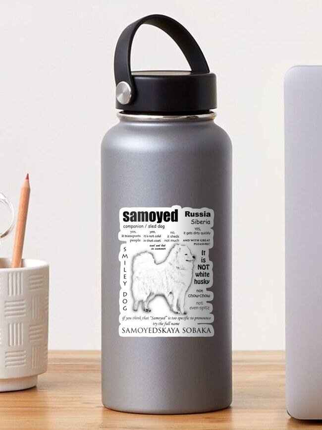 Thumbnail 1 of 3, Sticker, Samoyed. FAQ. Grown Up designed and sold by smileydoggy.