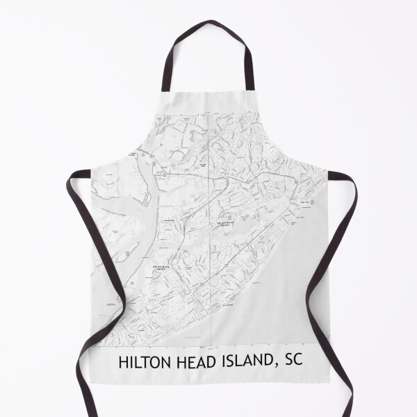 Item preview, Hilton Head Island, SC Topographical Map Black and White designed and sold by PGHPhotoCo.