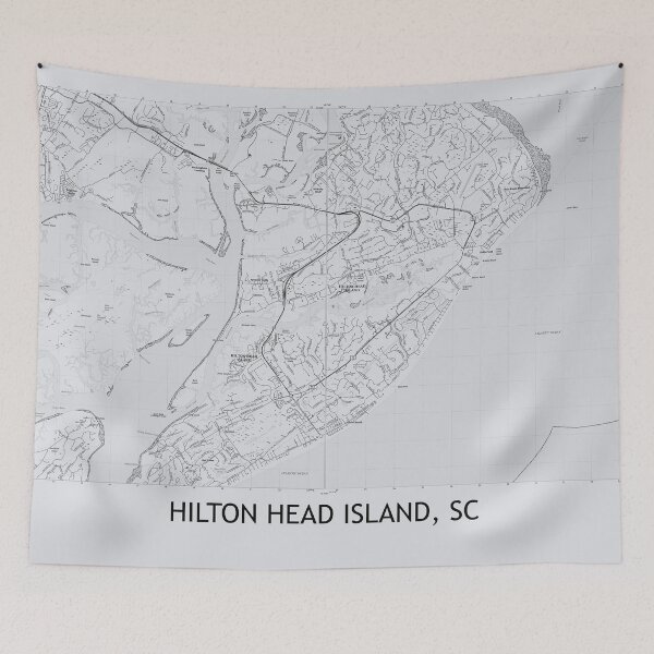 Item preview, Hilton Head Island, SC Topographical Map Grey designed and sold by PGHPhotoCo.