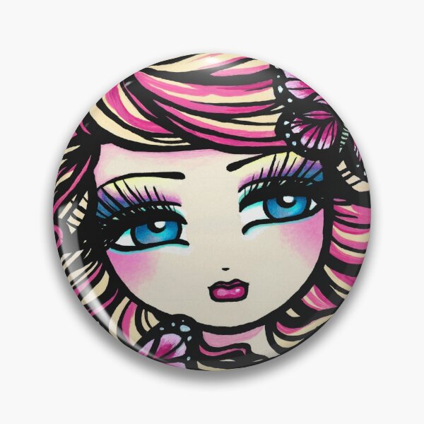 Item preview, Pink and Yellow Whimsy Girl with Butterflies Fantasy Art designed and sold by hannahlynnart.