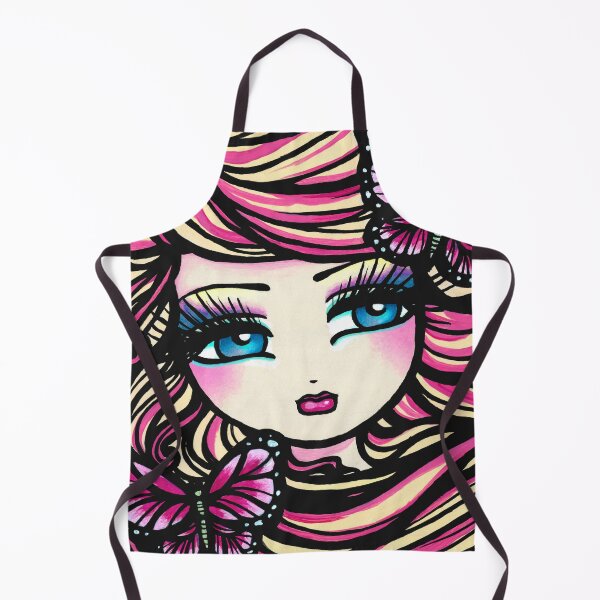 Item preview, Pink and Yellow Whimsy Girl with Butterflies Fantasy Art designed and sold by hannahlynnart.