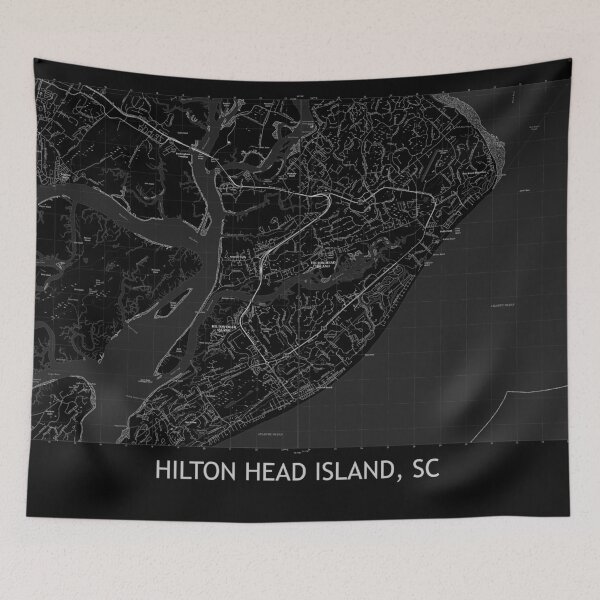 Item preview, Hilton Head Island, SC Topographical Map Black designed and sold by PGHPhotoCo.