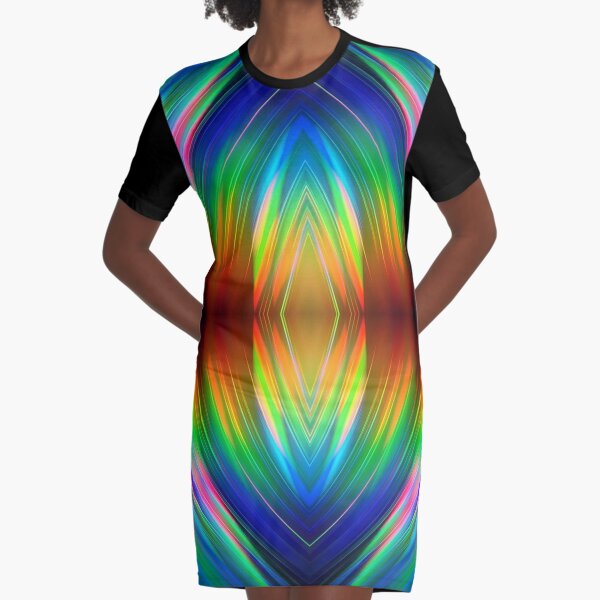 Trippy Pattern Graphic T-Shirt Dress