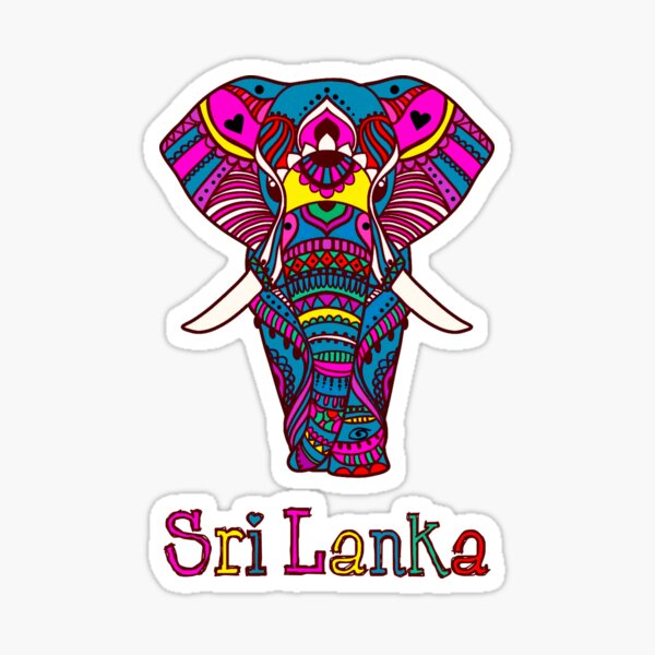 Sri Lanka - Elephant - Mandala art Sticker