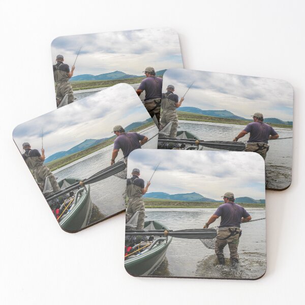 Item preview, A fisherman with a Taimen Trout on the end of his line in Mongolia designed and sold by SnapTPhotograph.