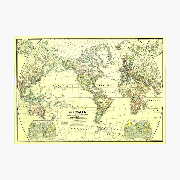 Item preview, Vintage Map of The World (1922) 2 designed and sold by BravuraMedia.