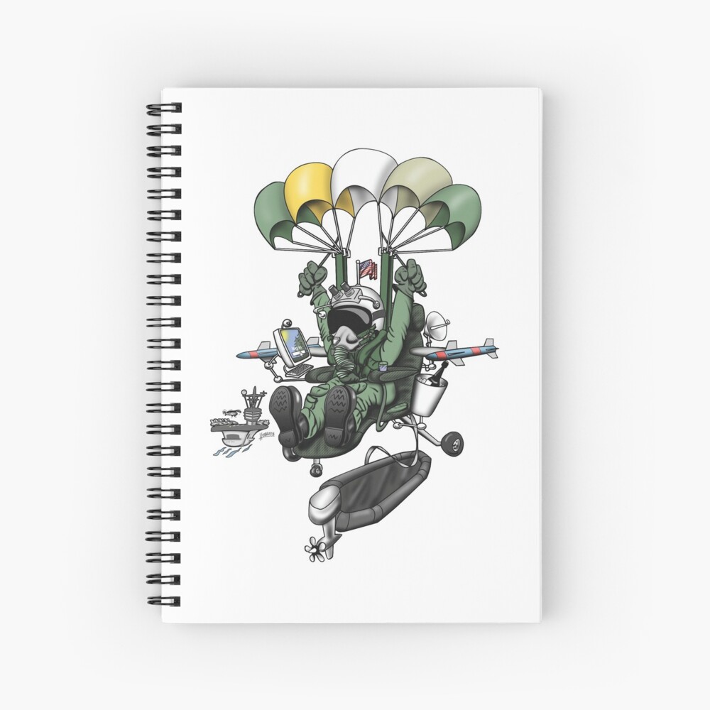 Naval Aviation Life Support Systems (ALSS) Parachute Rigger Cartoon Spiral Notebook
