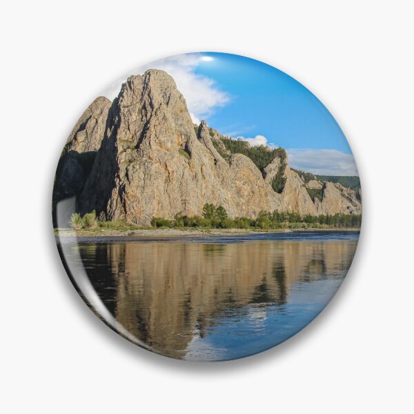 Item preview, A mountain reflecting on the Delger Murun River in Mongolia in the evening sun designed and sold by SnapTPhotograph.