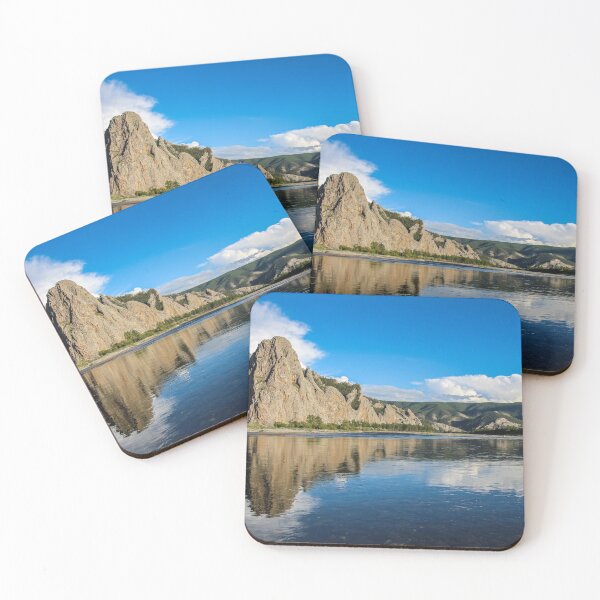 Item preview, A mountain reflecting on the Delger Murun River in Mongolia in the evening sun designed and sold by SnapTPhotograph.