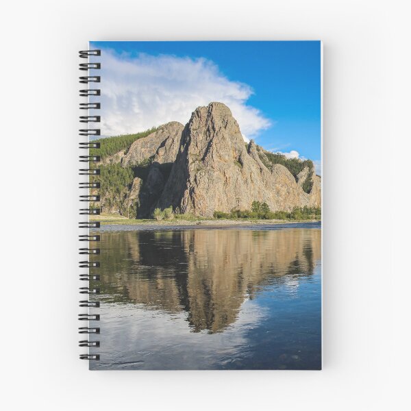 Item preview, A mountain reflecting on the Delger Murun River in Mongolia in the evening sun designed and sold by SnapTPhotograph.