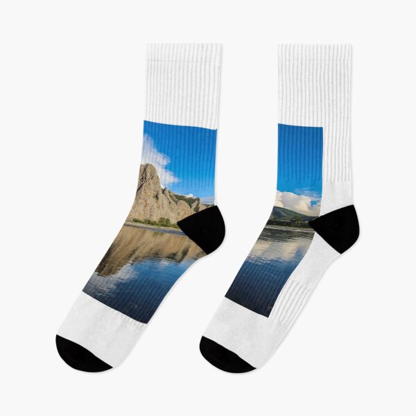 Item preview, A mountain reflecting on the Delger Murun River in Mongolia in the evening sun designed and sold by SnapTPhotograph.