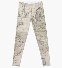 Vintage Map of The World (1719) Leggings