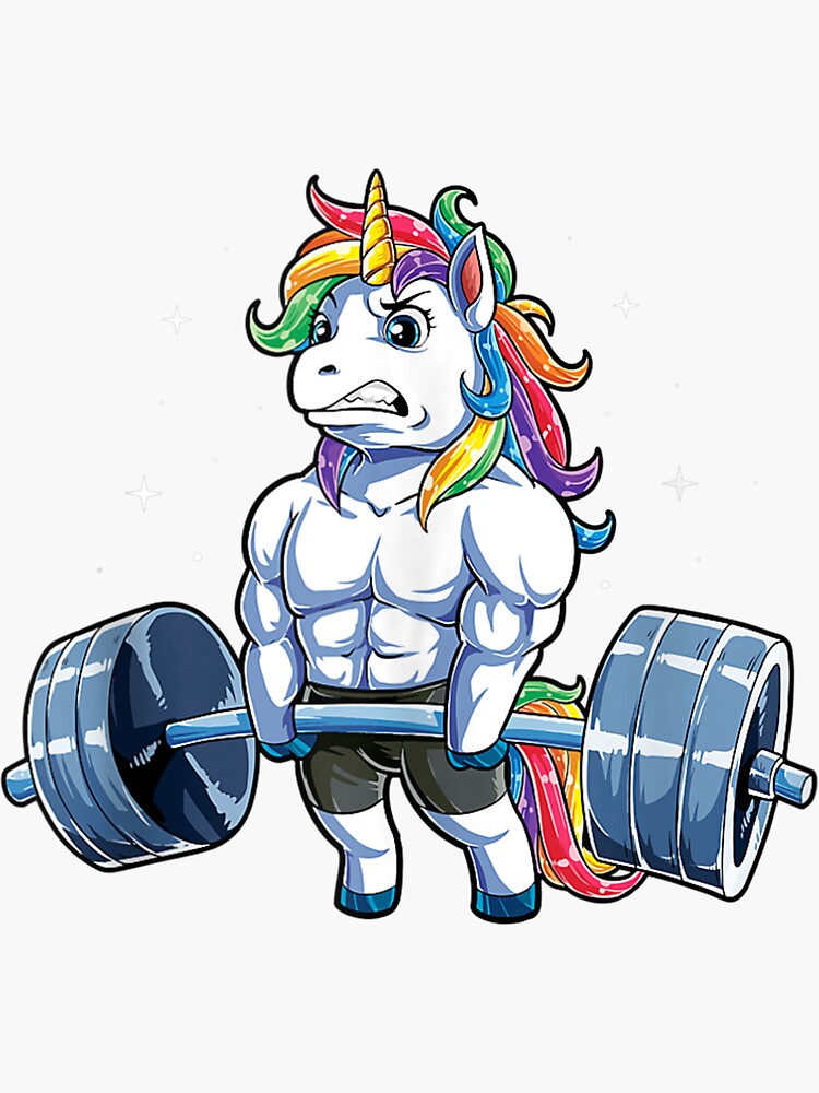 Unicorn Weightlifting Women Deadlift Fitness Gym Sticker for Sale