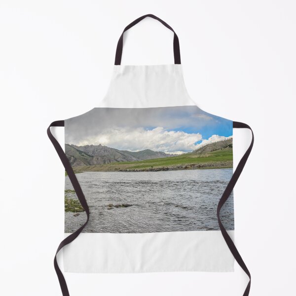 Item preview, A fast river in Mongolia, with mountains and blue sky designed and sold by SnapTPhotograph.