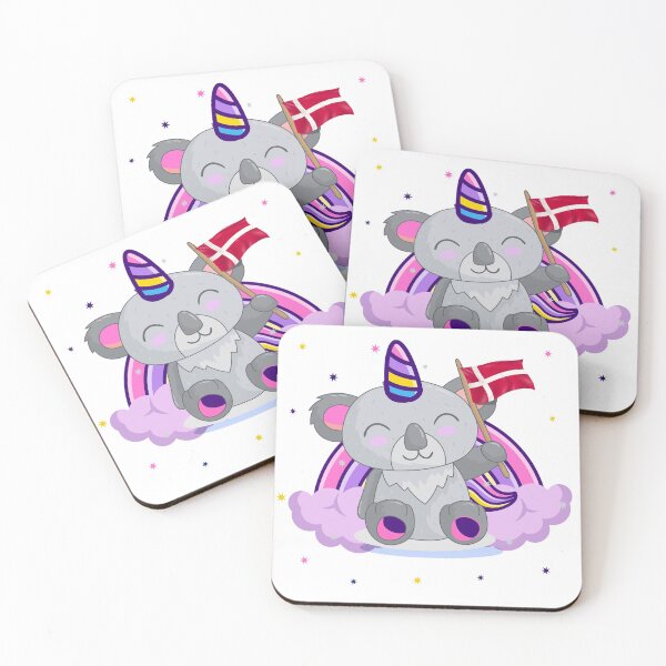 Item preview, Koala-unicorn celebrate Denmark day gift - Koalacorn digital illustration designed and sold by OMCreative.