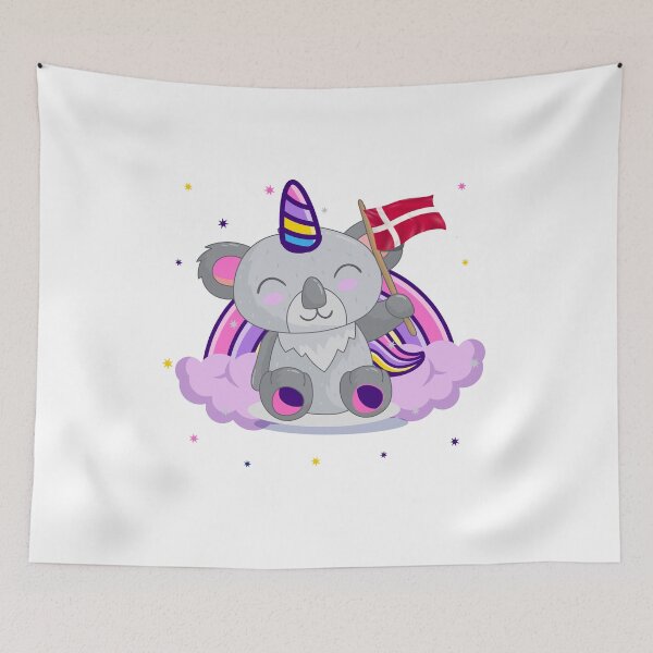 Item preview, Koala-unicorn celebrate Denmark day gift - Koalacorn digital illustration designed and sold by OMCreative.