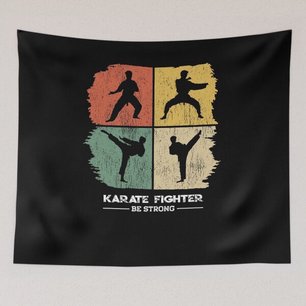 Item preview, Karate Fighter Retro Vintage Square designed and sold by Grimbart.