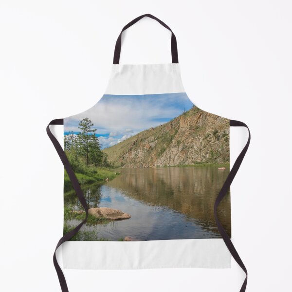 Item preview, A stunning mountain reflection on a river in Mongolian on a sunny day designed and sold by SnapTPhotograph.