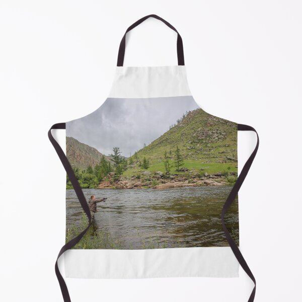 Item preview, Fly fisherman casting a fly on a river in Mongolia during the summer, designed and sold by SnapTPhotograph.
