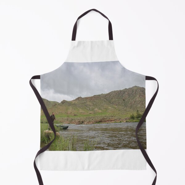 Item preview, Fly fisherman casting a fly on a river in Mongolia during the summer designed and sold by SnapTPhotograph.