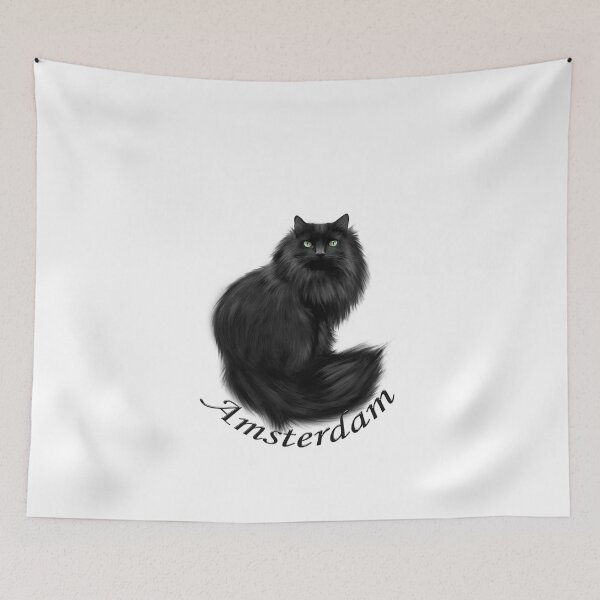 Item preview, amsterdam skyline cat designed and sold by Tourtite.