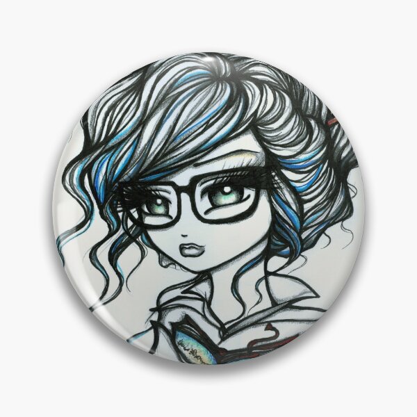 Item preview, Nerdy Tattooed Teacher Greyscale with a Pop of Color designed and sold by hannahlynnart.