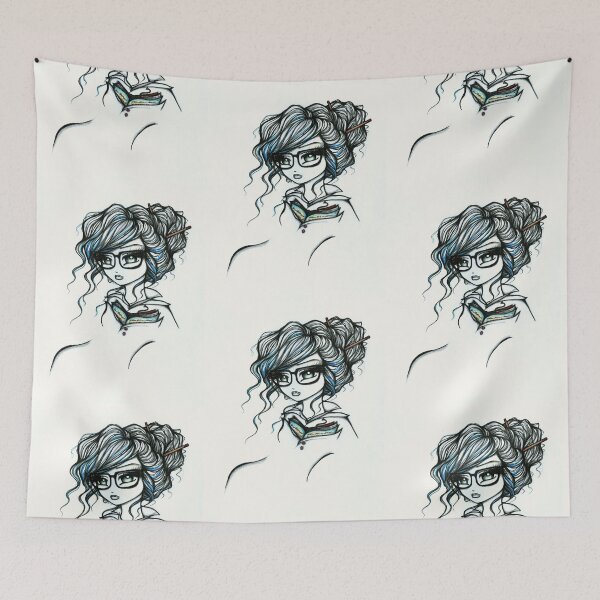 Item preview, Nerdy Tattooed Teacher Greyscale with a Pop of Color designed and sold by hannahlynnart.