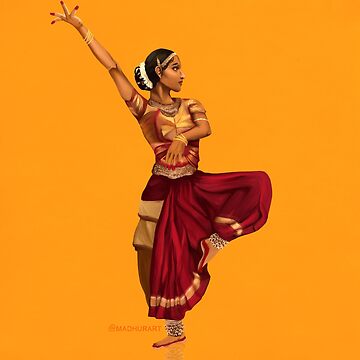 Bharatnatyam Indian Traditional Dance Painting Girl in a Striking Dance Pose  on Canvas Flared Lehenga of a Dancing Indian Woman Art - Etsy