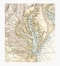 Vintage Map of The Chesapeake Bay (1778) 2 Photographic Print
