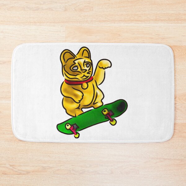 Item preview, Skateboarding lucky cat designed and sold by Xdelacra.