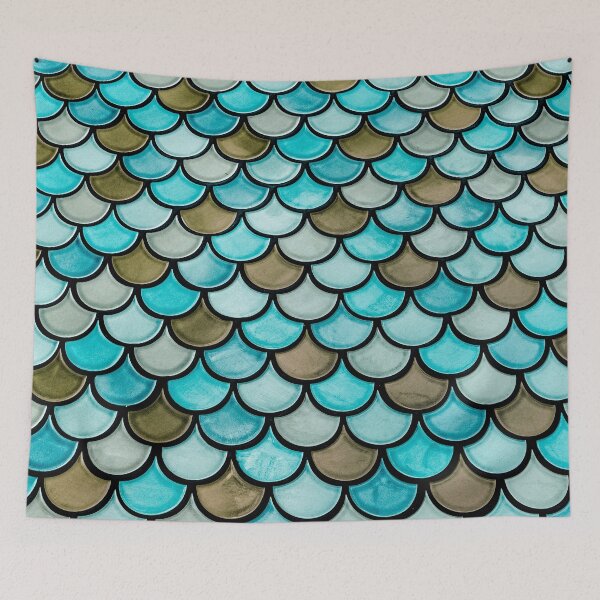 Item preview, Turkish blue and brown tiles designed and sold by PG Illustration.