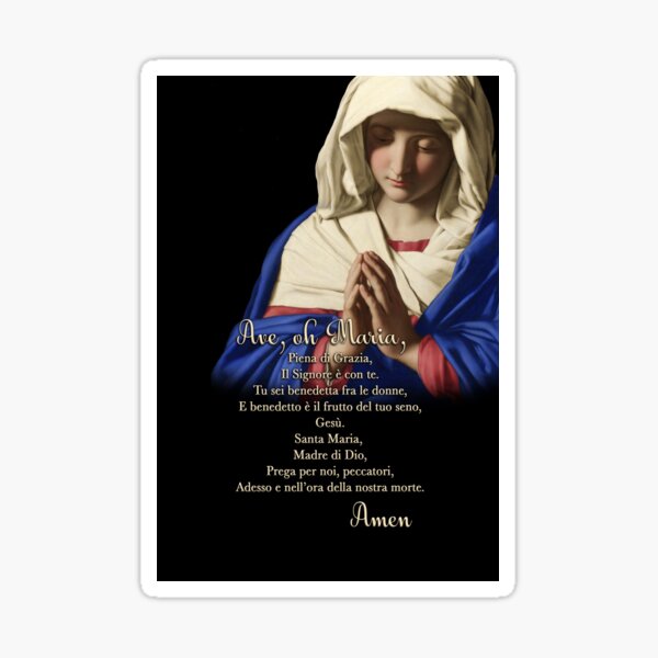Item preview, Hail Mary in Italian designed and sold by ArmorOfGodStore.
