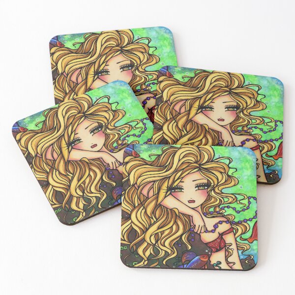 Item preview, Blonde Mermaid Underwater Fantasy Art by Hannah Lynn designed and sold by hannahlynnart.