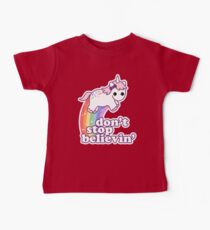 Stoppen Sie nicht Believin 'in Unicorns Baby T-Shirt