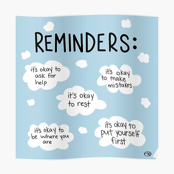"Friendly Reminders Print" Poster for Sale by mrd1995 Redbubble