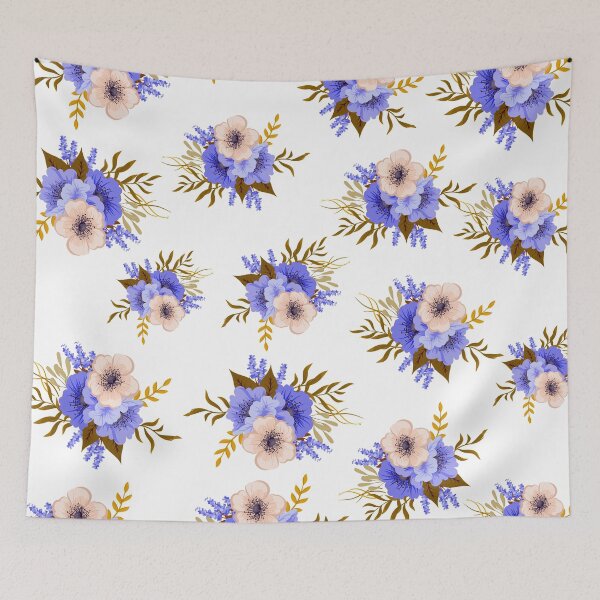 Item preview, Blue and Pink Flowers designed and sold by MoStorish.