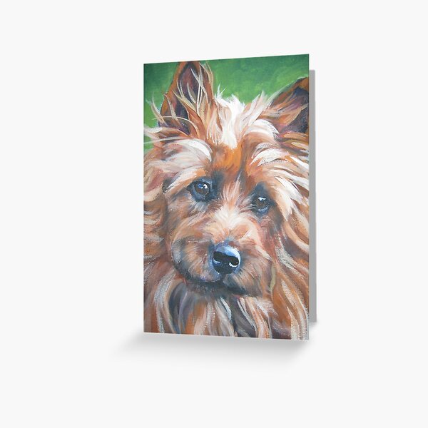 australian Terrier Fine Art Painting Greeting Card