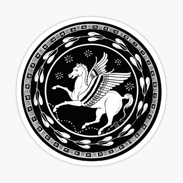 Pegasus (b&w) Sticker