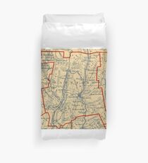 Vintage Map of Hartford County CT (1846) Duvet Cover