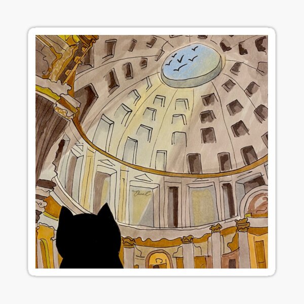 Journal of a Cat in Rome - Gazing through the Pantheon Sticker