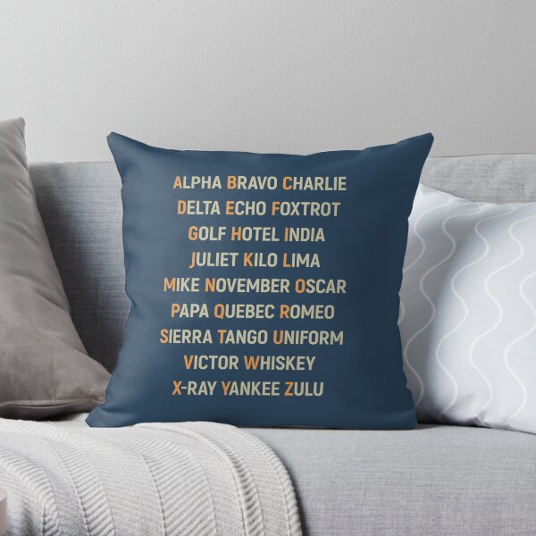 Phonetic Alphabet, Gift For Pilots, Aviation Decor, Boys Room Decor, Aviation Art Throw Pillow
