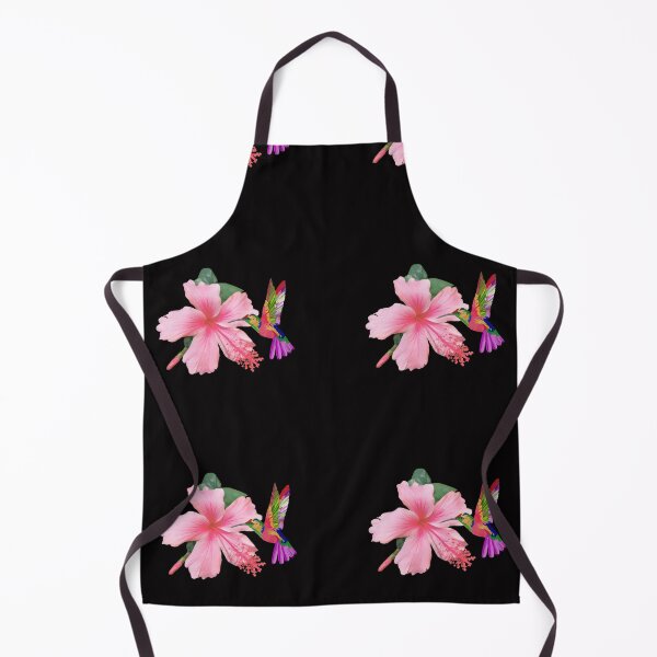 Item preview, Bird Colibri - Peach colored tropical hibiscus pink black designed and sold by StudioViArt.