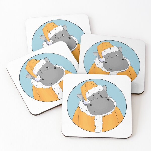Item preview, Avatar of Hippo in yellow Santa hat designed and sold by essskina.
