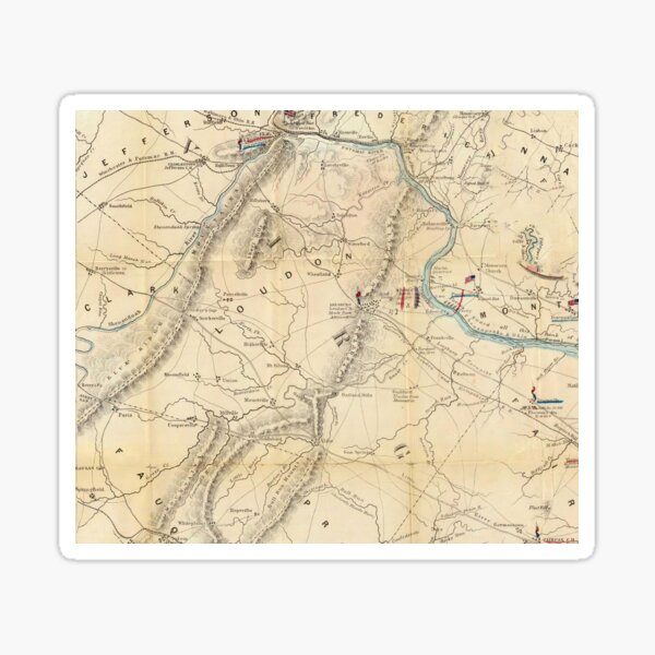 Item preview, Vintage Map of Loudoun County Battlefields (1862) designed and sold by BravuraMedia.