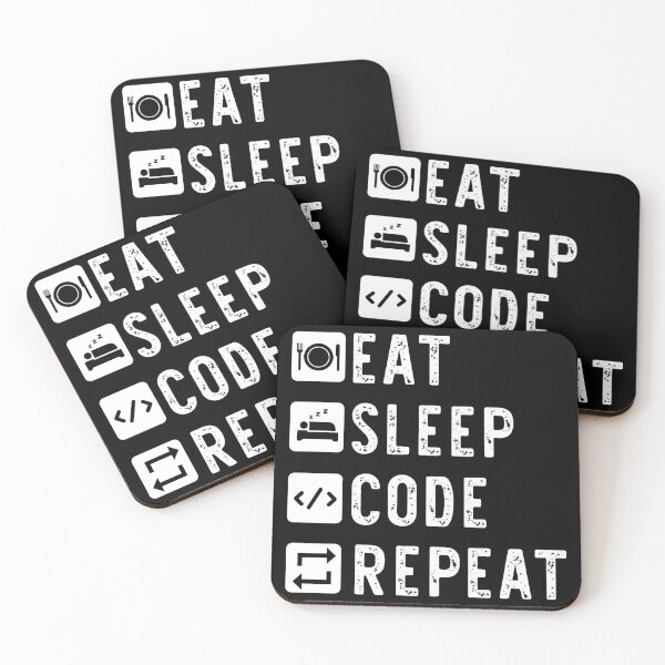 Item preview, Eat Sleep Code Repeat Funny Programming Coding meme designed and sold by Hapo Team.