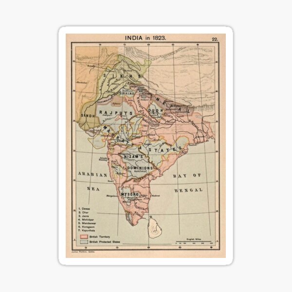 Item preview, Vintage Map of India (1823) designed and sold by BravuraMedia.
