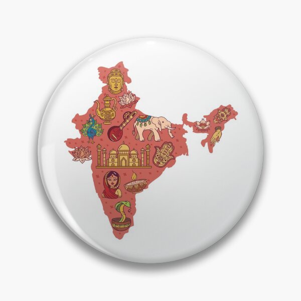 Item preview, Map Of India With Symbols designed and sold by Shirtey.