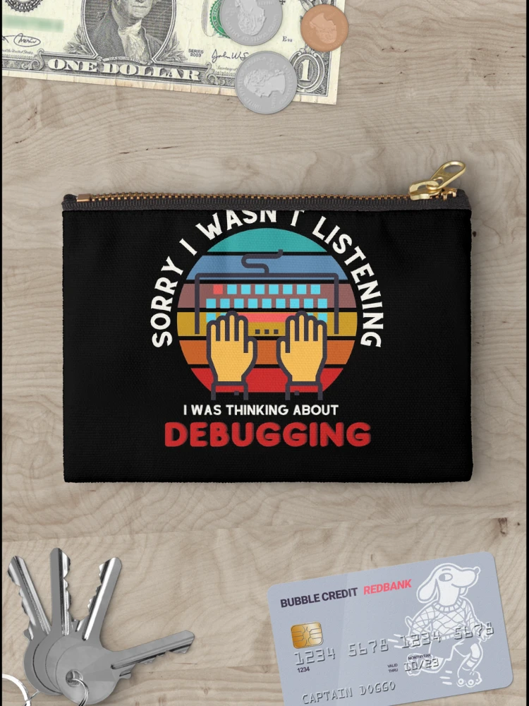 Thumbnail 3 of 4, Zipper Pouch, Funny Debugging Developer Computer Programmer Science Nerd designed and sold by trendo.