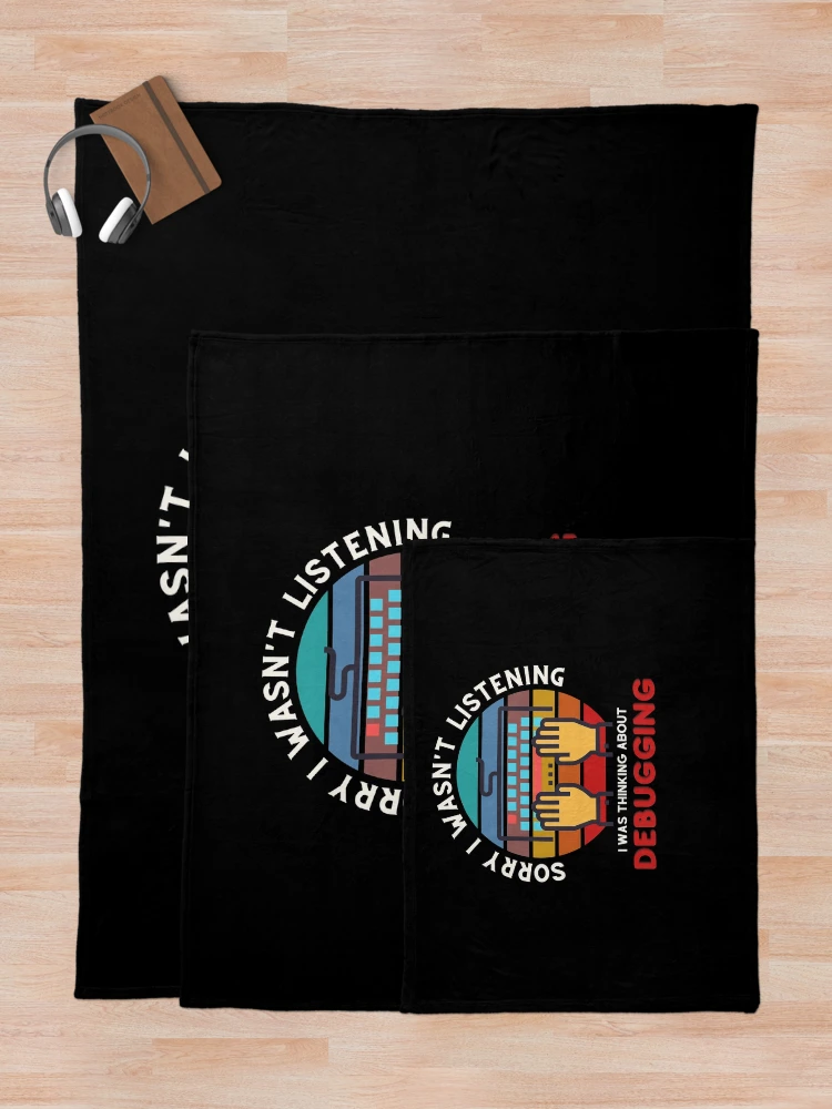 Thumbnail 5 of 6, Throw Blanket, Funny Debugging Developer Computer Programmer Science Nerd designed and sold by trendo.